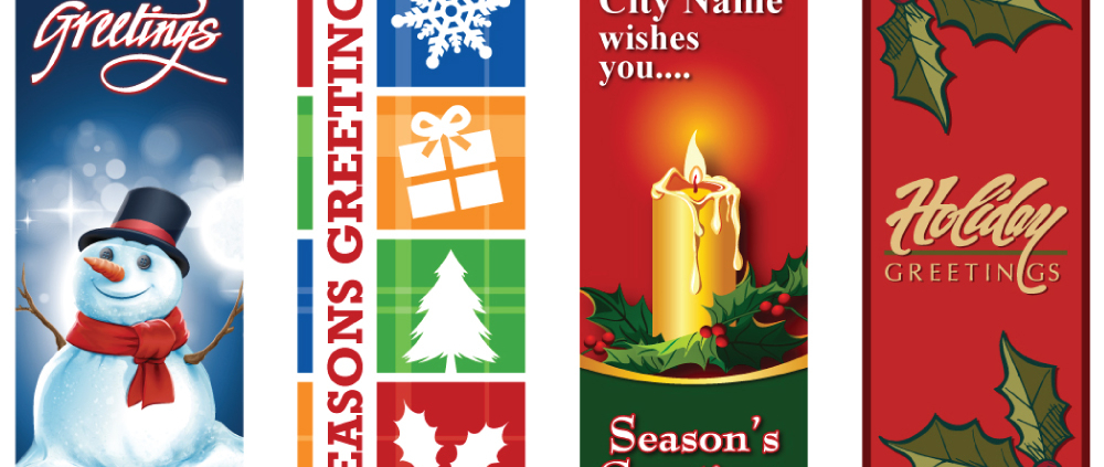 selection of custom and stock holiday banners available at Mainstreet Designs Inc