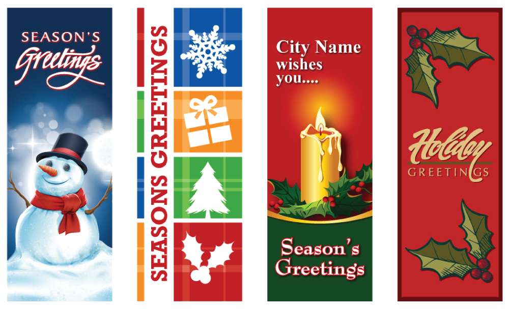 selection of customized holiday banners