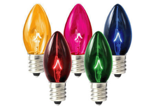 Colored Incandescent transparent bulbs