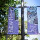 Banner Products: Purple background on New Hope Pole double Banner