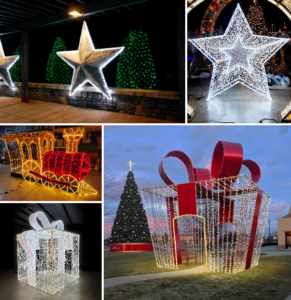 various lighted displays for parks and other city areas