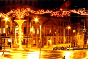 Pole Mount Decorations Carpenter Decorating musical-trumpet-star-skyline- streetlines- MainStreet Designs Inc