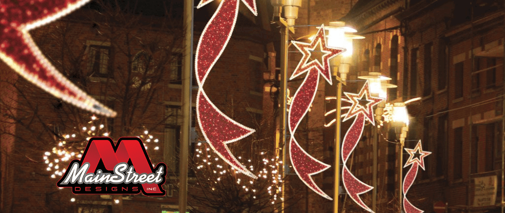 Mainstreet Designs Pole Mount Decor- Lighted banner style decoration