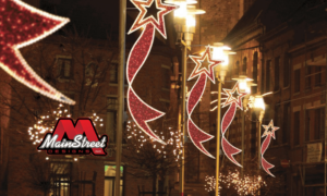 Mainstreet Designs Pole Mount Decor- Lighted banner style decoration