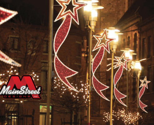 Mainstreet Designs Pole Mount Decor- Lighted banner style decoration