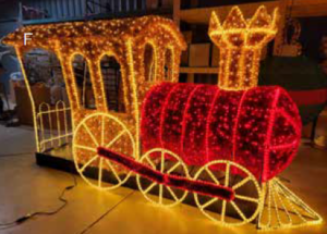lighted red and gold Train For Photo Op. - MainStreet Designs Inc