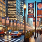 New Yeart Banner lined street 875 x 425 New Year Banners for the city street