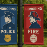 Police and Fire Banners Celebrating Local Heroes: Banner Design for Police & Fire