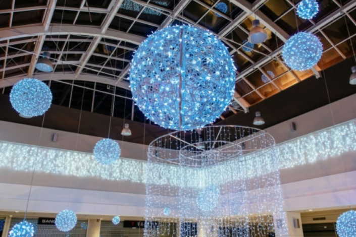 3d Fiberglass lighted hanging balls