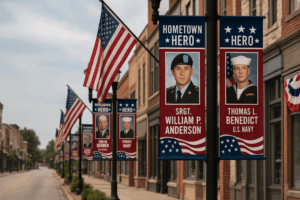 Military Tribute banners for VFW and American Legions