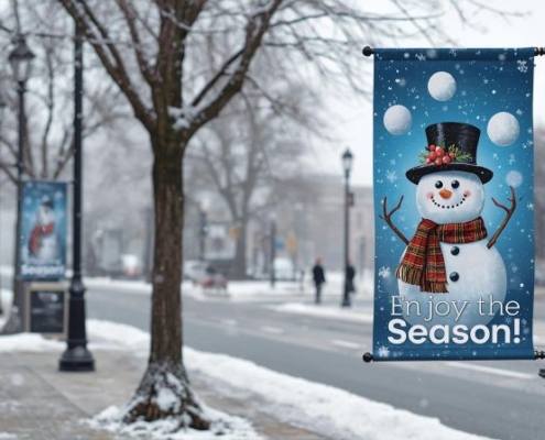 Enjoy the Season - Winter Pole banner design