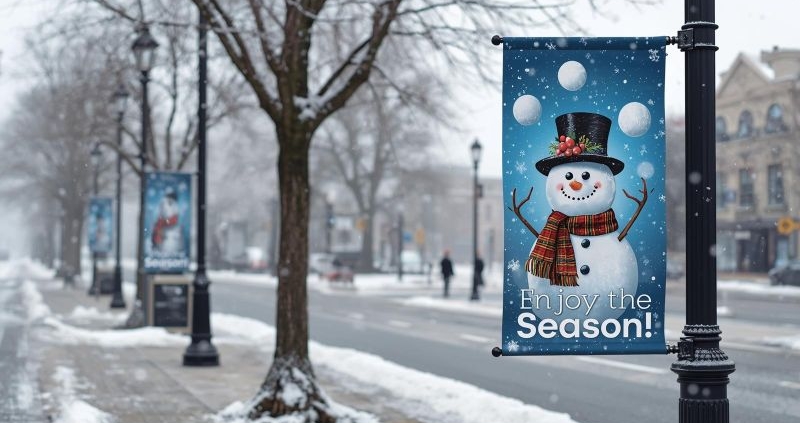 Enjoy the Season - Winter Pole banner design