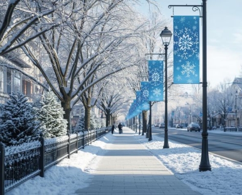 winter pole banner designs