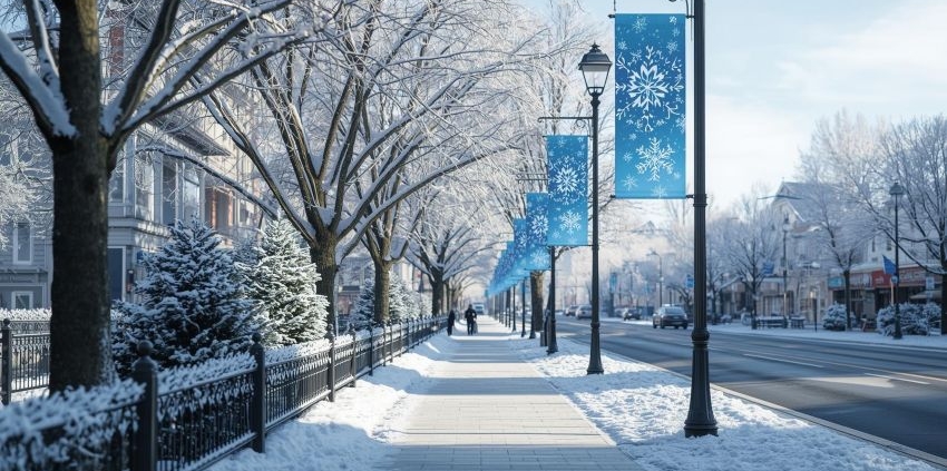 winter pole banner designs