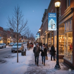 Winter Themed Pole Banners- Hello Winter Banner