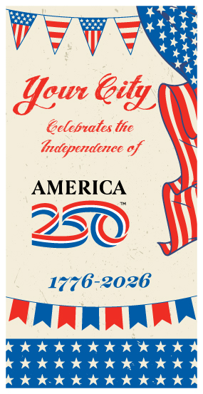 MainStreet Designs - Red, White, and Blue Banner - Celebrating America’s 250th