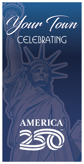 MainStreet Designs - Red, White, and Blue Banner - Celebrating America’s 250th